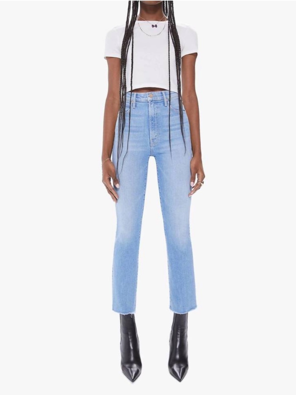 MOTHER the hustler ankle fray jeans in high-life Size 27